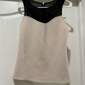 Express Black and Cream Fitted Tank Top